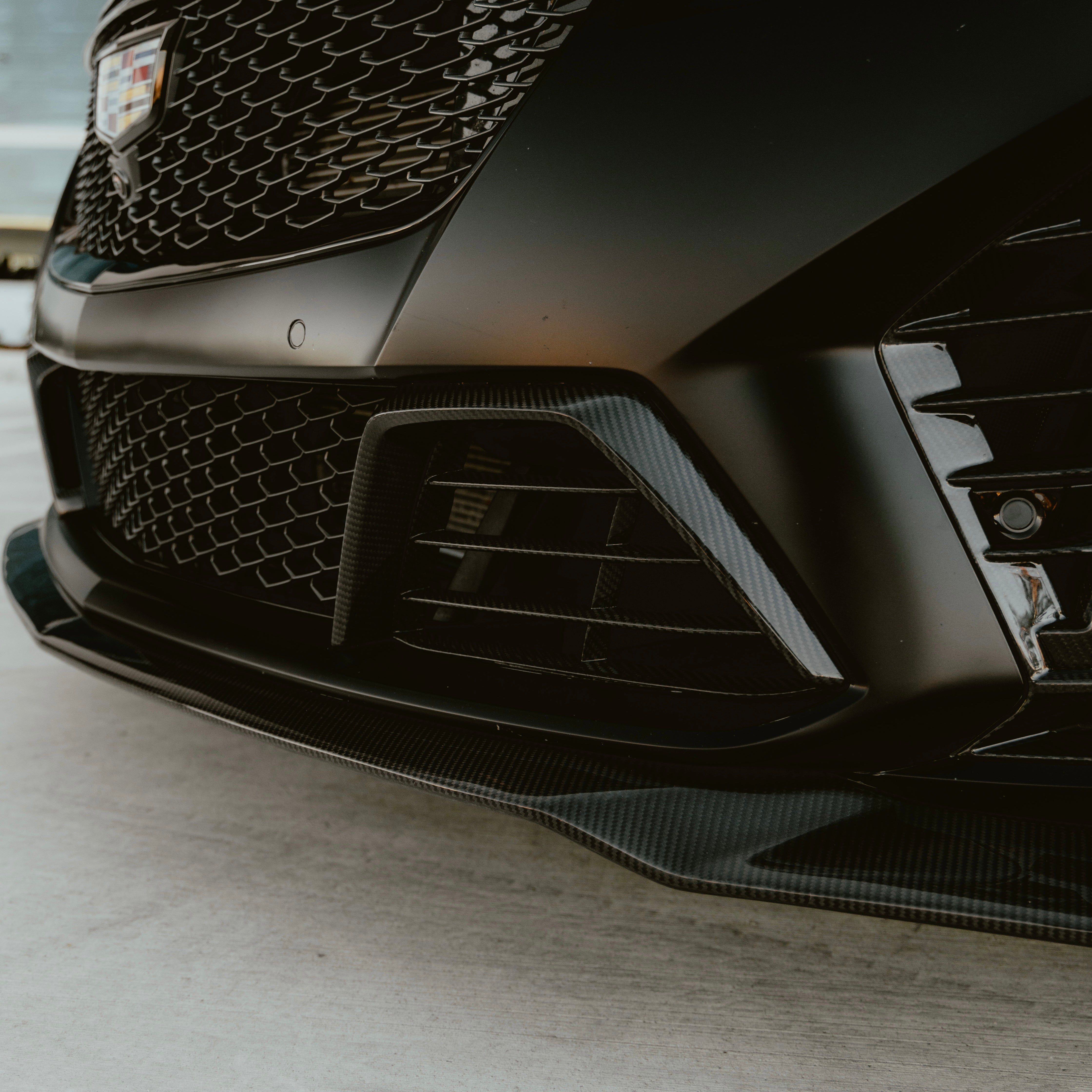Cadillac CT5-V Blackwing Gloss Carbon Fiber Lower Grille Bezels (Pair)