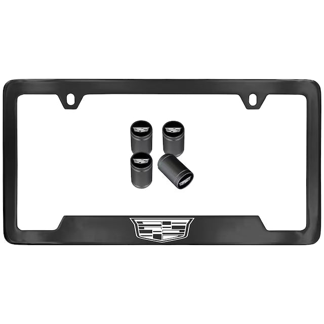 GM OEM Black License Plate Frame with Cadillac Logo