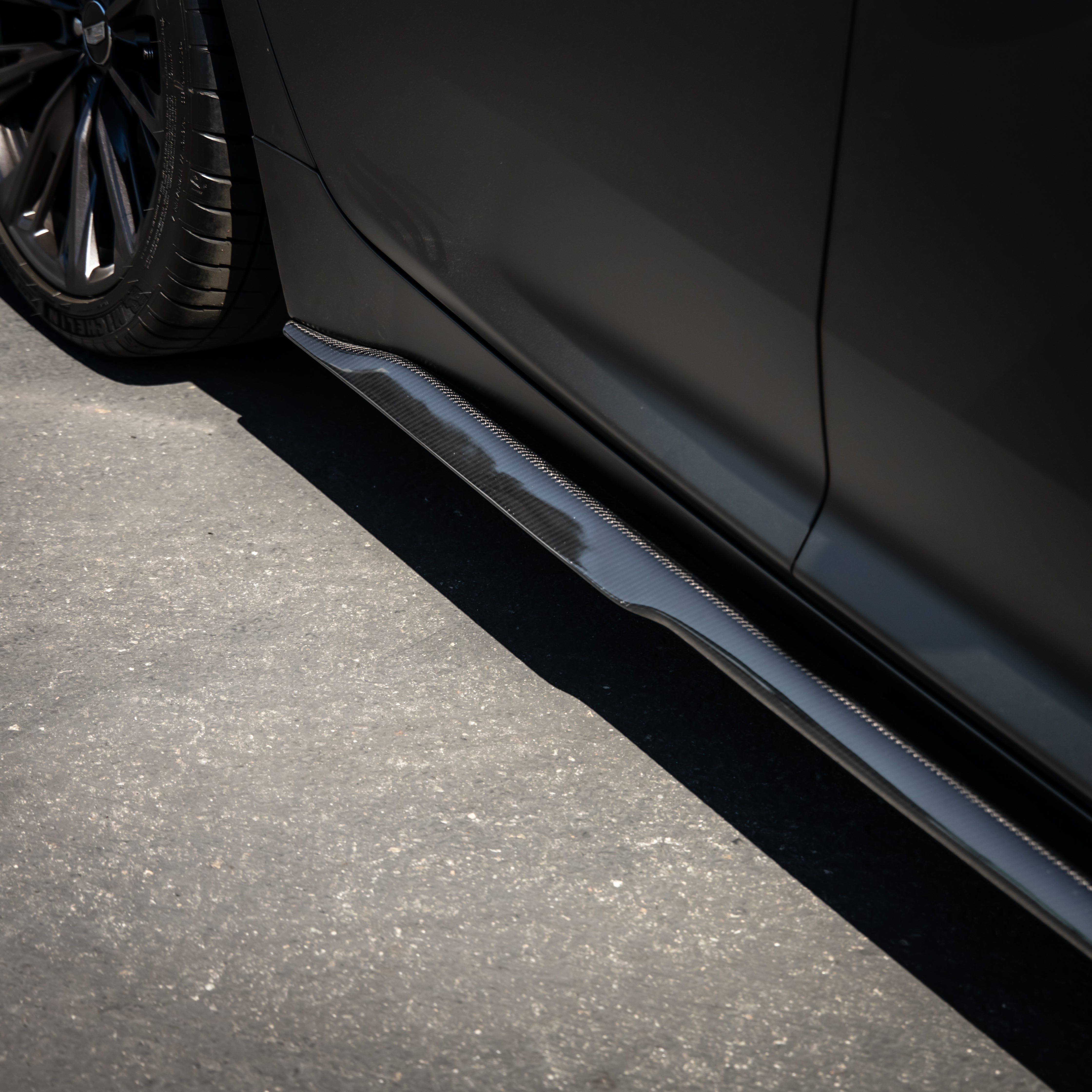 Cadillac CT5-V Blackwing Type-ST Gloss Carbon Fiber Side Rocker Panel Extensions