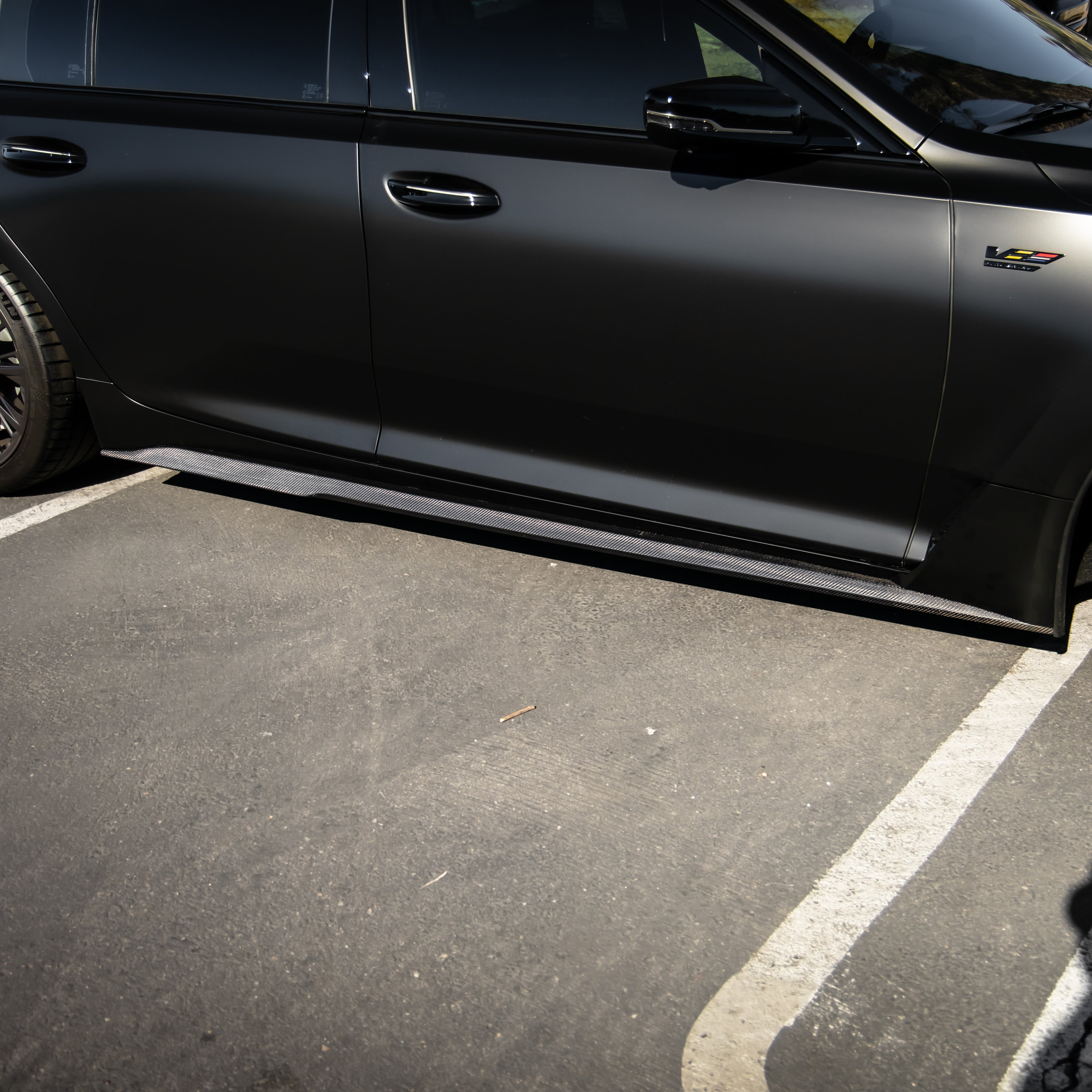 Cadillac CT5-V Blackwing Type-ST Gloss Carbon Fiber Side Rocker Panel Extensions