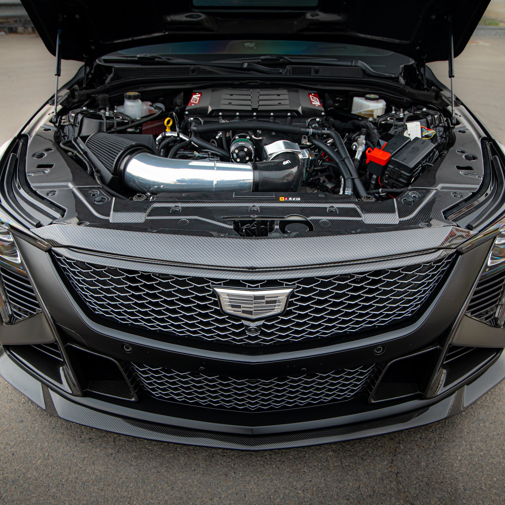 Cadillac CT5-V Blackwing Front Bumper Top Upper Shell Pre Preg Gloss Carbon Fiber Replacement