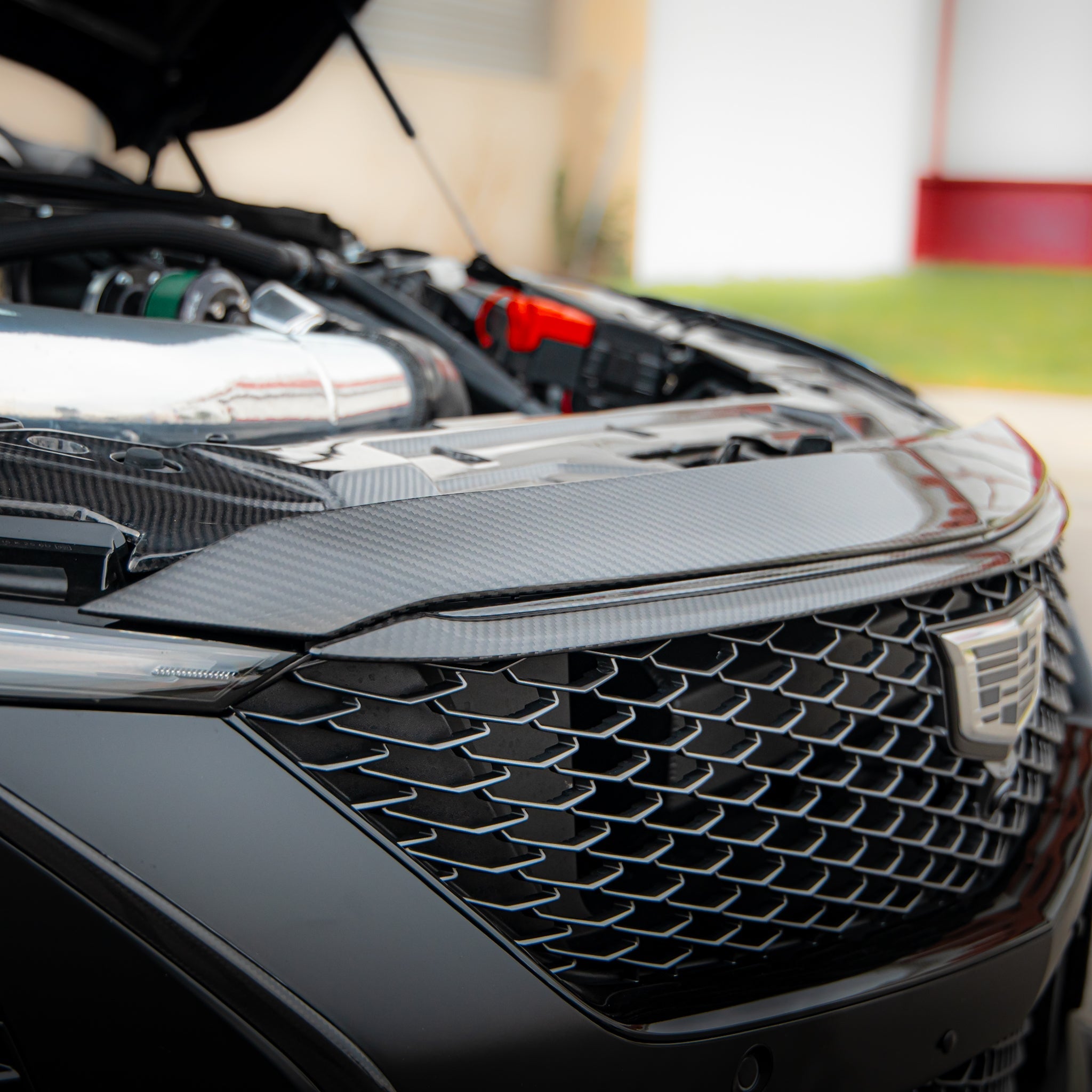 Cadillac CT5-V Blackwing Front Bumper Top Upper Shell Pre Preg Gloss Carbon Fiber Replacement