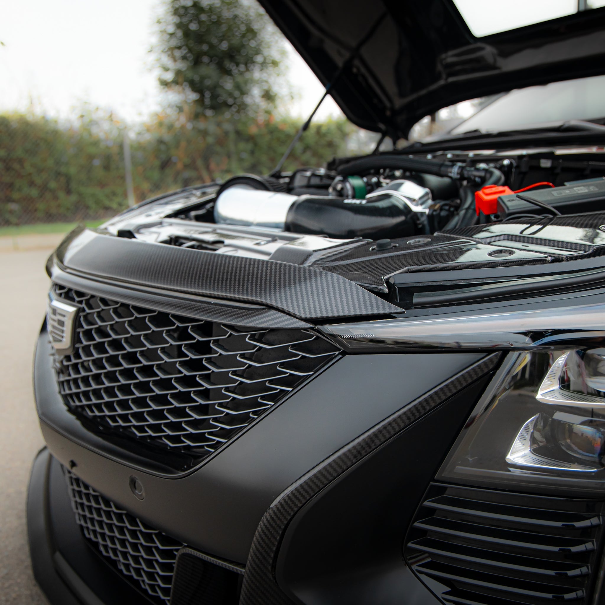 Cadillac CT5-V Blackwing Front Bumper Top Upper Shell Pre Preg Gloss Carbon Fiber Replacement