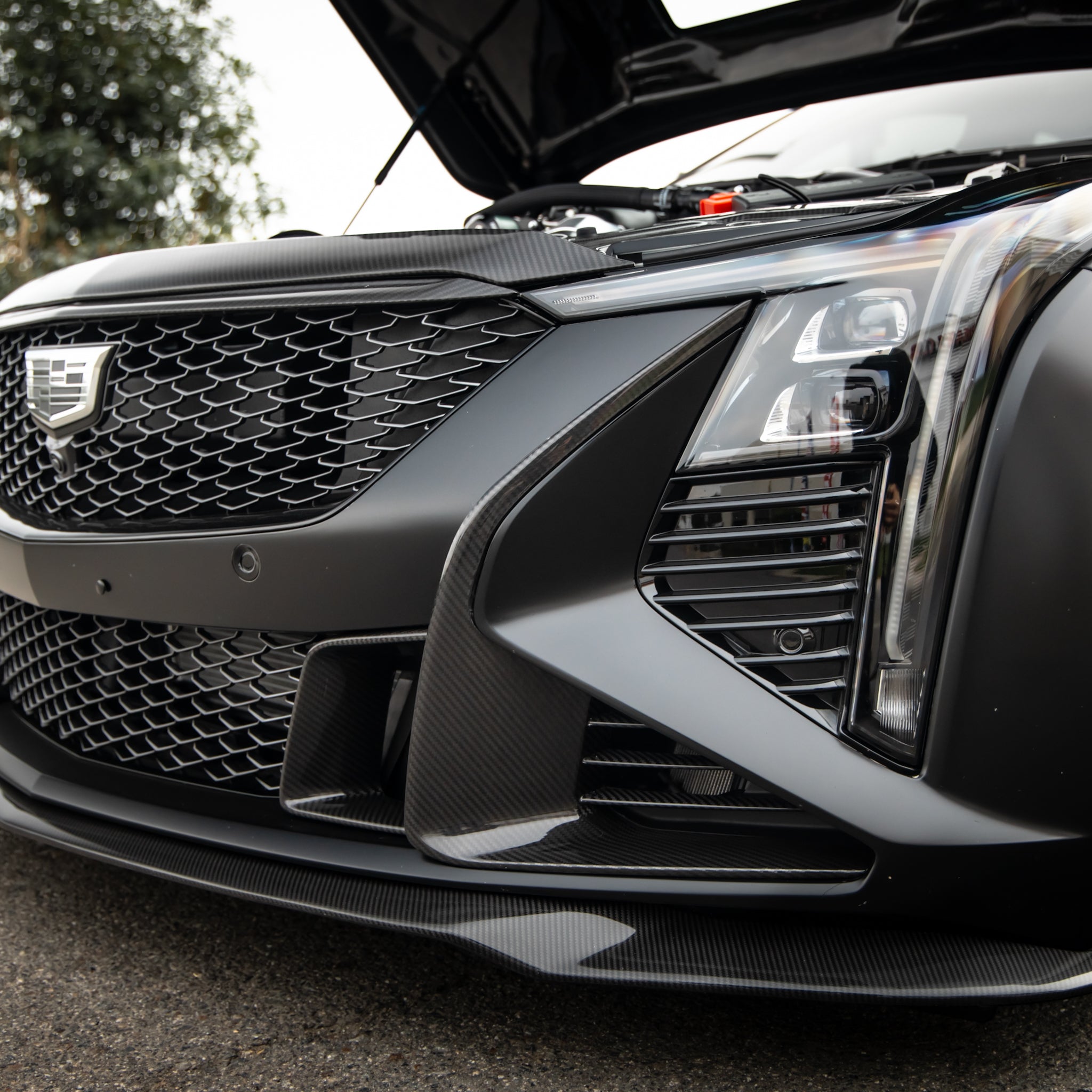 Cadillac CT5-V Blackwing Front Side Outer Grilles Pre Preg Gloss Carbon Fiber Pair