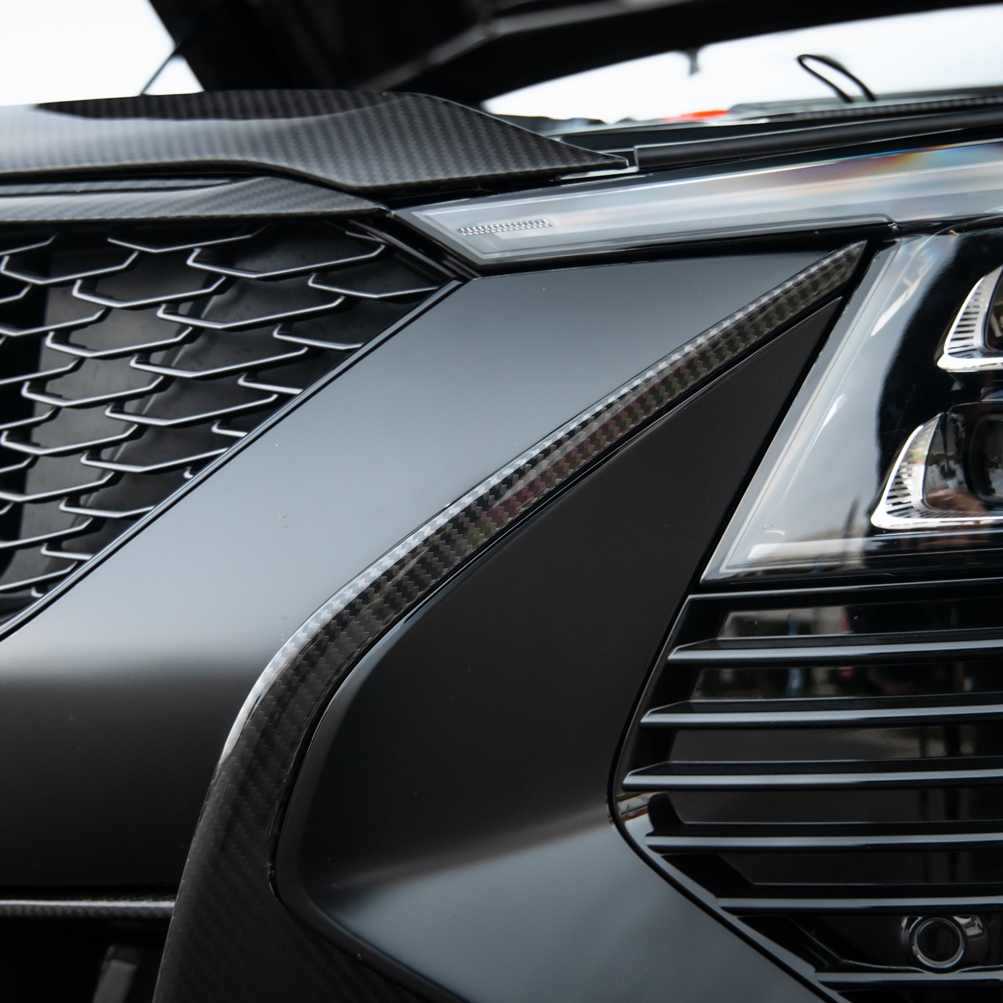 Cadillac CT5-V Blackwing Front Side Outer Grilles Pre Preg Gloss Carbon Fiber Pair