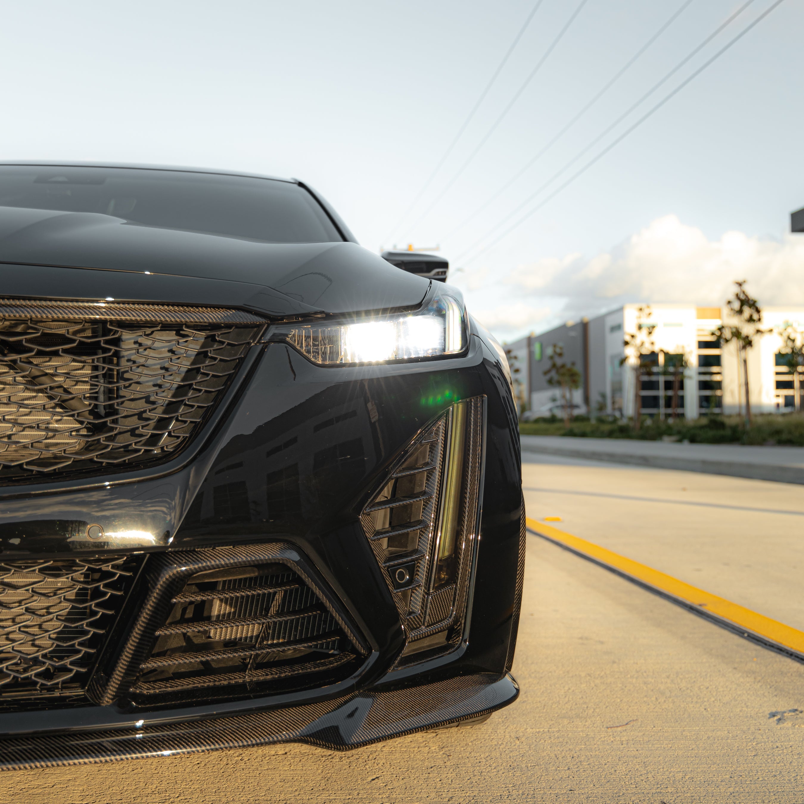 Cadillac CT5-V Blackwing Gloss Carbon Fiber Lower Grille (Pair)