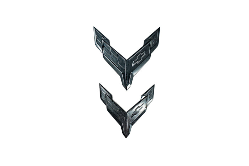 GM OEM 23+ Z06 Dark Stealth Crossed Flags Emblems
