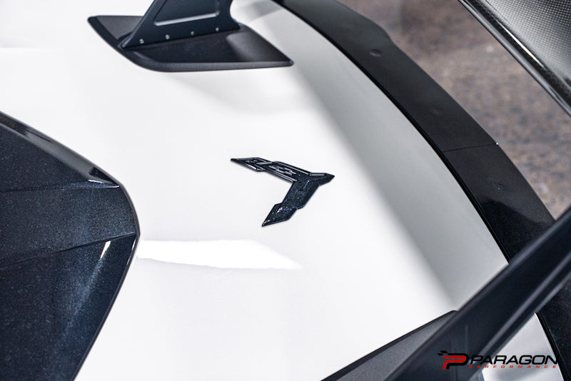 GM OEM 23+ Z06 Dark Stealth Crossed Flags Emblems