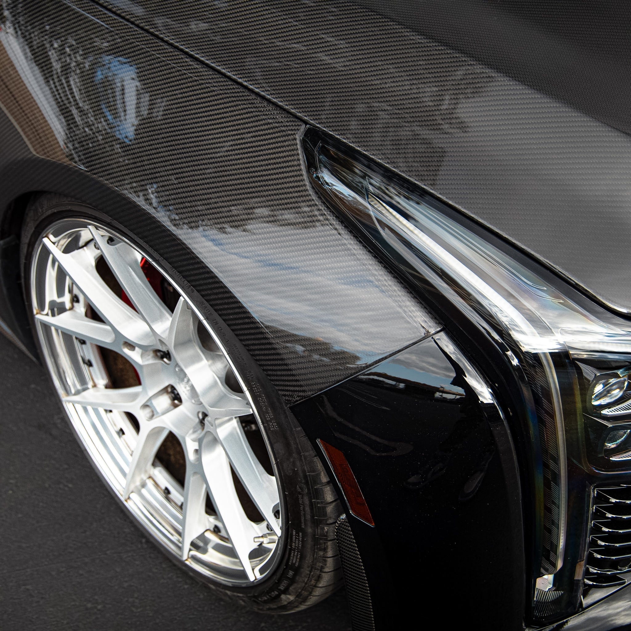 Cadillac CT5-V Blackwing Type-OE 4pc Fenders Pre-Preg Double Sided Carbon Fiber