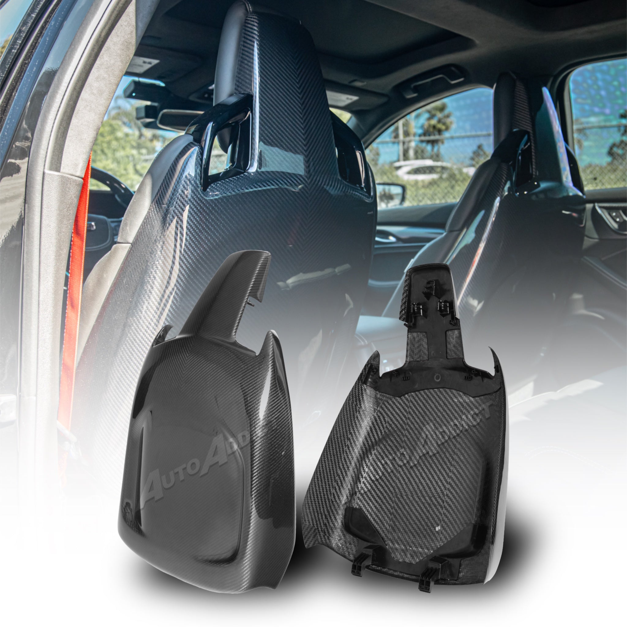Cadillac CT5-V Blackwing Pre-Preg Carbon Fiber V-Shaped Accented Front Seats (Pair)
