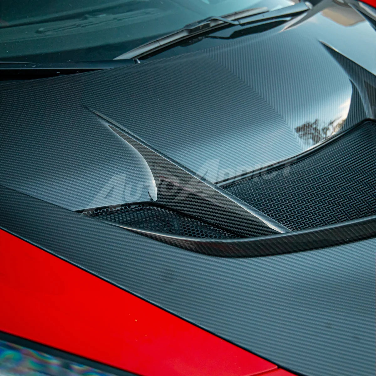 C8 Type-ZR1X ZTK Hood Functional Dry Carbon Fiber Double Sided 6PCS Kit