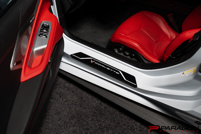 AMT C8 Corvette Carbon Flash "STINGRAY" Door Sill Plate Covers
