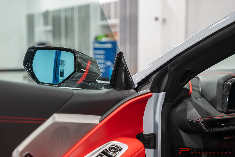 CCS C8 Corvette Carbon Fiber A Pillar Interior Trim Overlay