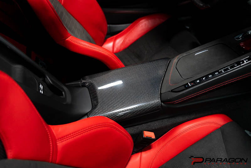 CCS C8 Corvette Carbon Fiber Center Console Lid Overlay