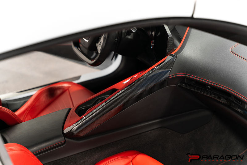 CCS C8 Corvette Red Carbon Fiber Upper Right Center Console Trim