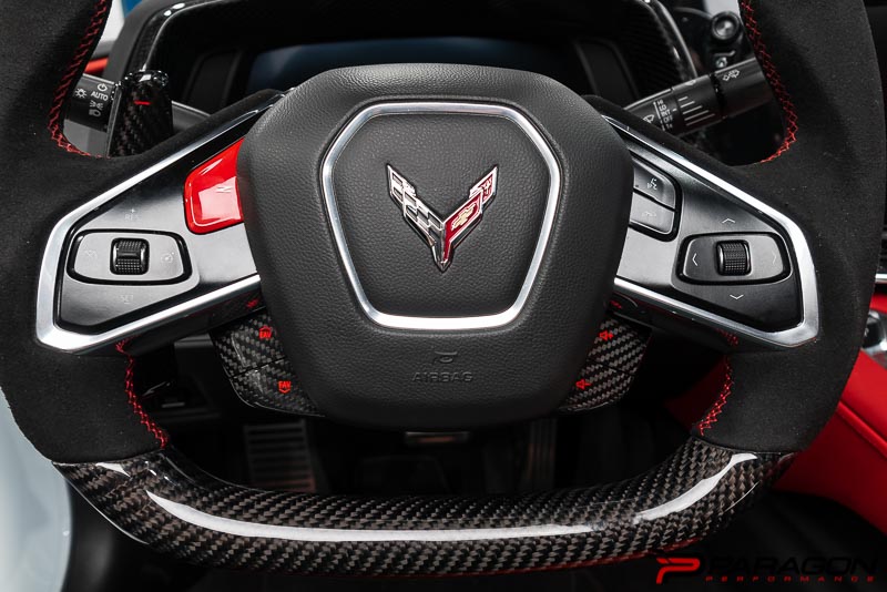 CCS Steering Wheel Carbon Fiber Button Covers 4PC - C8 Corvette