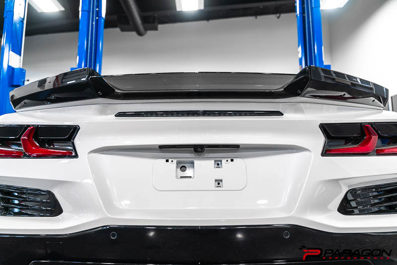 C8 Corvette Z06 Wicker Bill Spoiler Extension - Clear Smoke