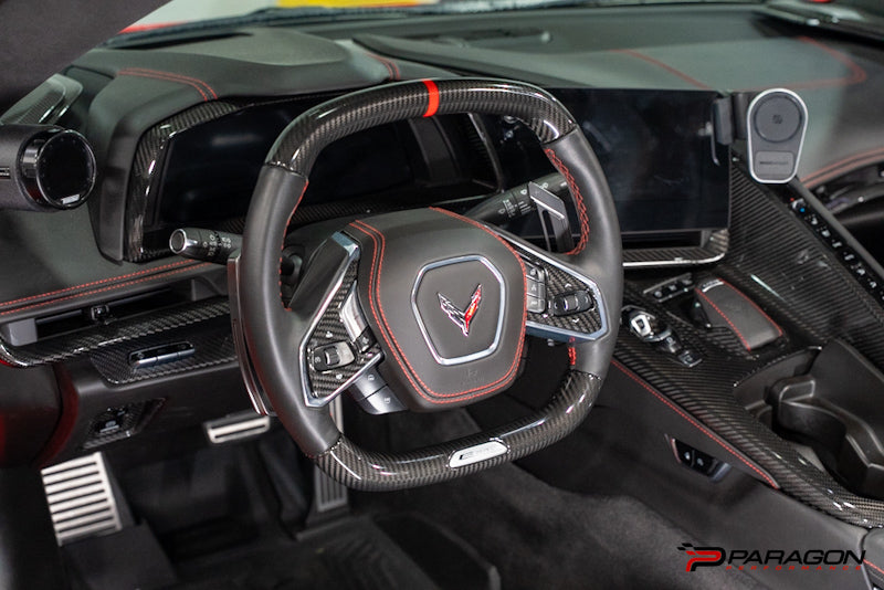 CCS C8 Corvette Steering Wheel Black Side Covers - Heated 24+