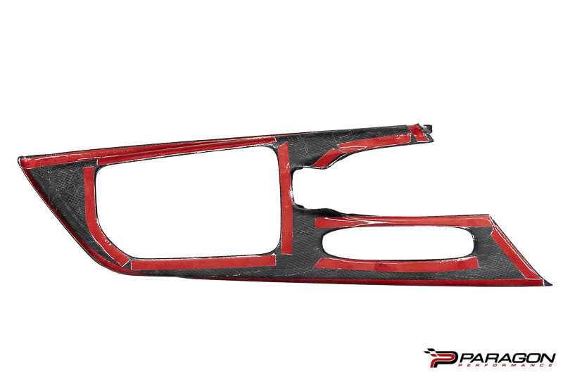 CCS C8 Corvette Red Carbon Fiber Center Console Overlay