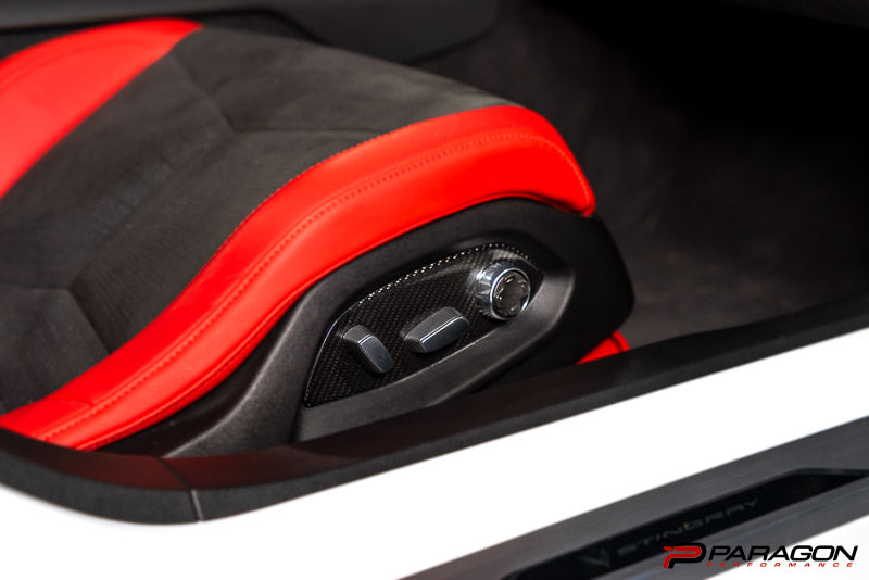 CCS C8 Corvette Carbon Fiber Seat Adjuster Trim Overlay
