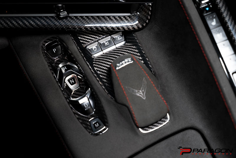 CCS C8 Corvette Carbon Fiber Mode Selector Trim Overlay