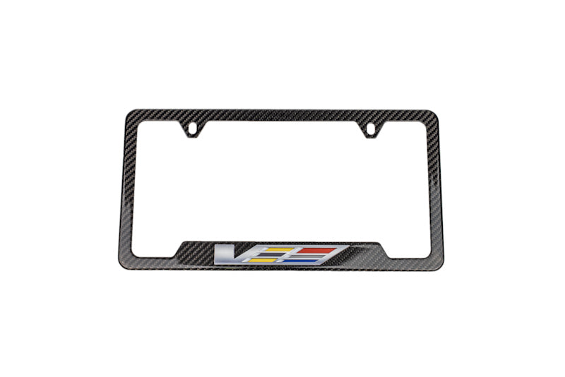 GM OEM License Plate Frame in Carbon Fiber with Cadillac V Logo