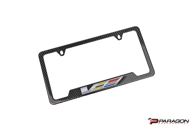 GM OEM License Plate Frame in Carbon Fiber with Cadillac V Logo