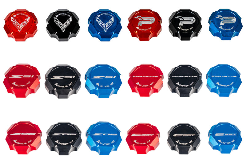 C8 Corvette Coolant Cap Cover - Black, Blue or Red
