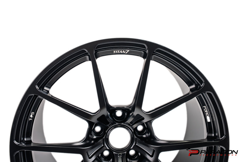 Titan 7 T-P5 18x10.5 19x12 5x120 Chevrolet C8 Corvette - Machine Black