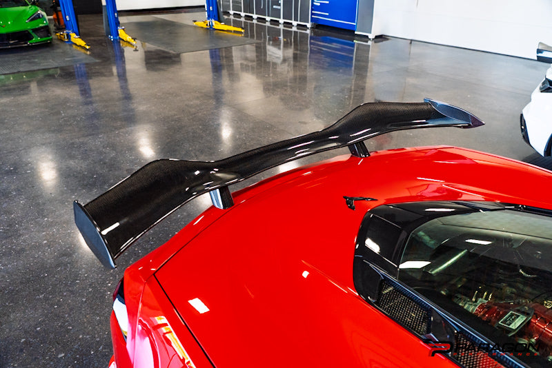 CCS Z07 High Wing Spoiler for C8 Wide Body - Carbon Fiber or Carbon Flash