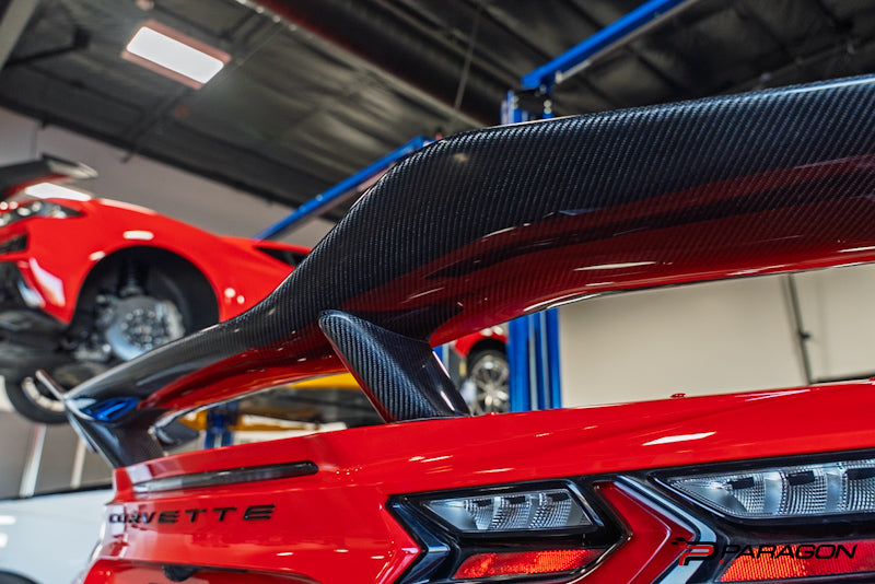 CCS Z07 High Wing Spoiler for C8 Wide Body - Carbon Fiber or Carbon Flash
