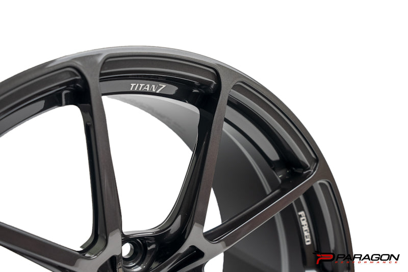 Titan 7 T-P5 18x10.5 and 19x12 5x120 Chevrolet C8 Corvette - Advanced Dark Gunmetal