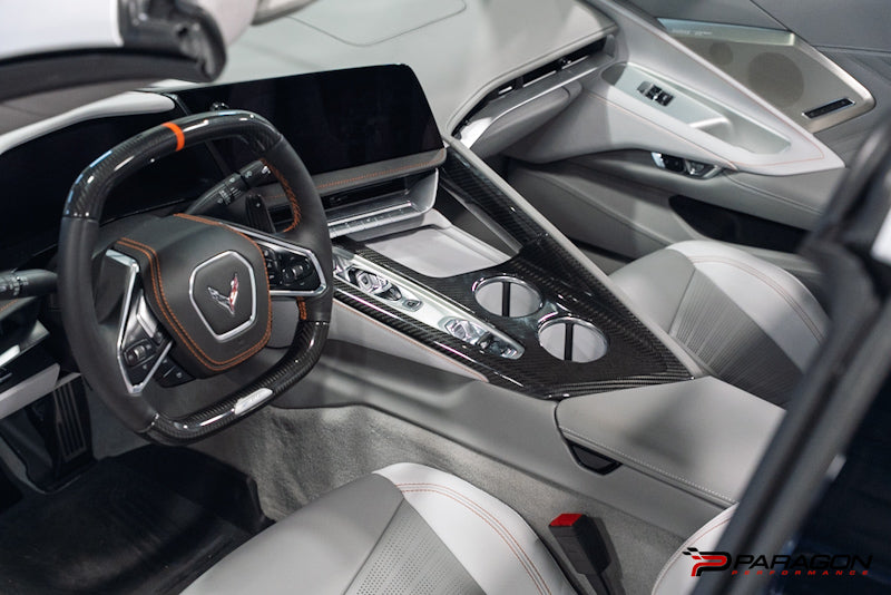 CCS 26+ C8 Corvette Carbon Fiber Center Console Trim Cover Kit