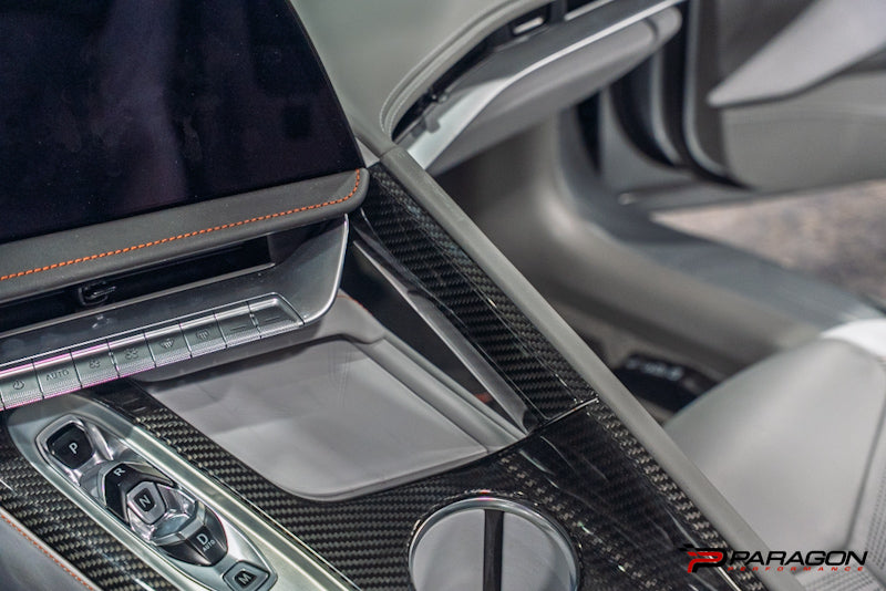 CCS 26+ C8 Corvette Carbon Fiber Center Console Trim Cover Kit
