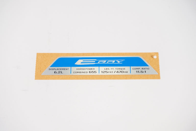 C8 Corvette Eray Engine Spec Plaque