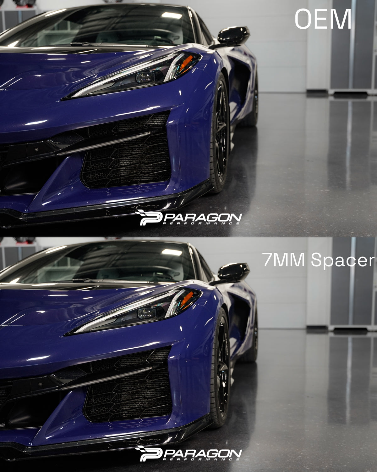C8 Corvette Widebody 7mm Hub Centric Front Wheel Spacers With Extended Titanium Lug Nuts
