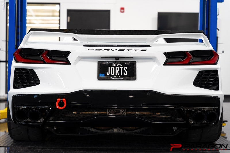 C8 Corvette License Plate Vinyl Overlay - Matte Carbon Fiber