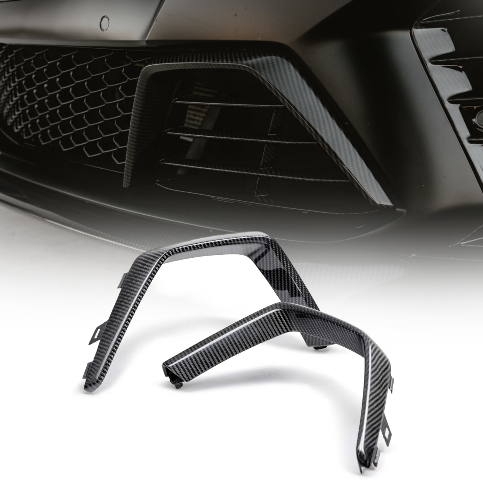 Cadillac CT5-V Blackwing Gloss Carbon Fiber Lower Grille Bezels (Pair)
