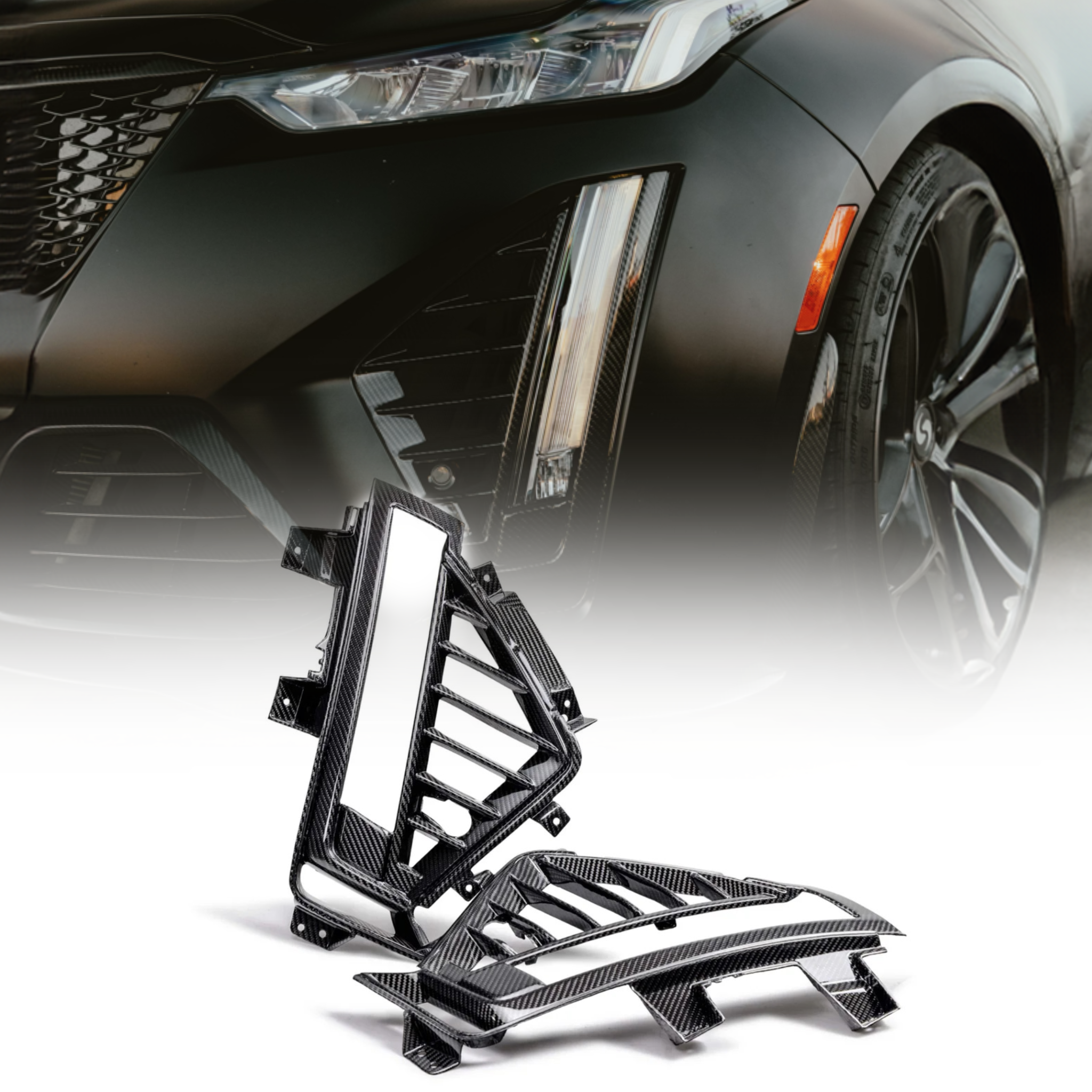 Cadillac CT5-V Blackwing Gloss Carbon Fiber Side Grilles (Pair)
