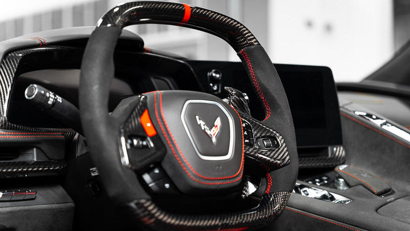 Paragon Performance C8 Corvette Carbon Fiber Steering Wheel Trim Overlay