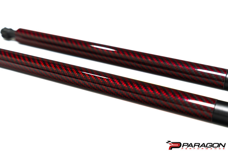 Paragon Performance C8 Corvette Carbon Fiber Hood Struts - Red