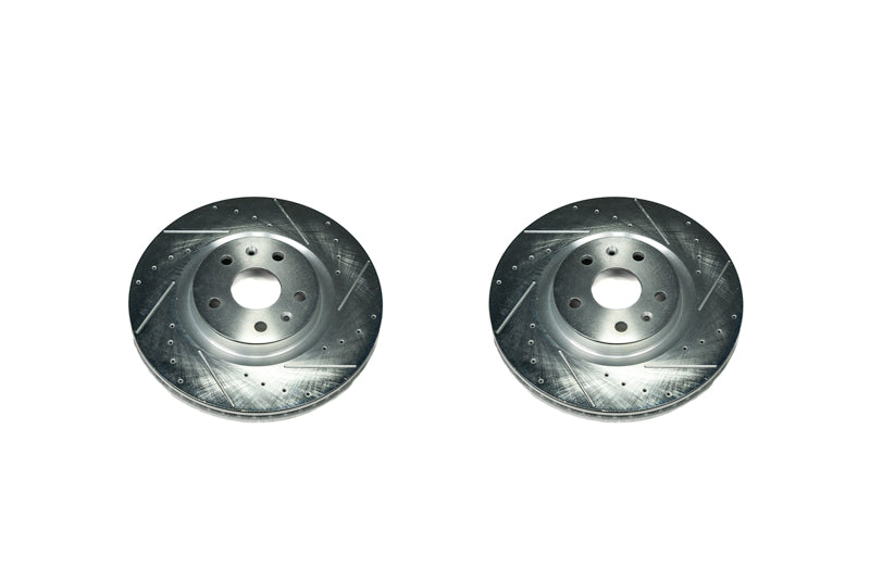 C8 Corvette Z51 Powerstop Evolution Drilled & Slotted Rotors - Rear