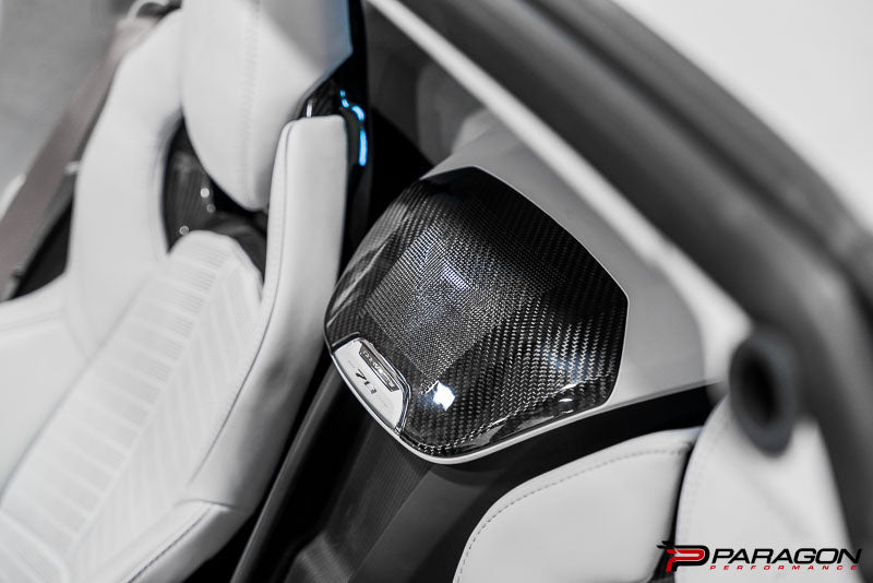 CCS C8 Corvette Carbon Fiber Waterfall Speaker Overlay with Flag