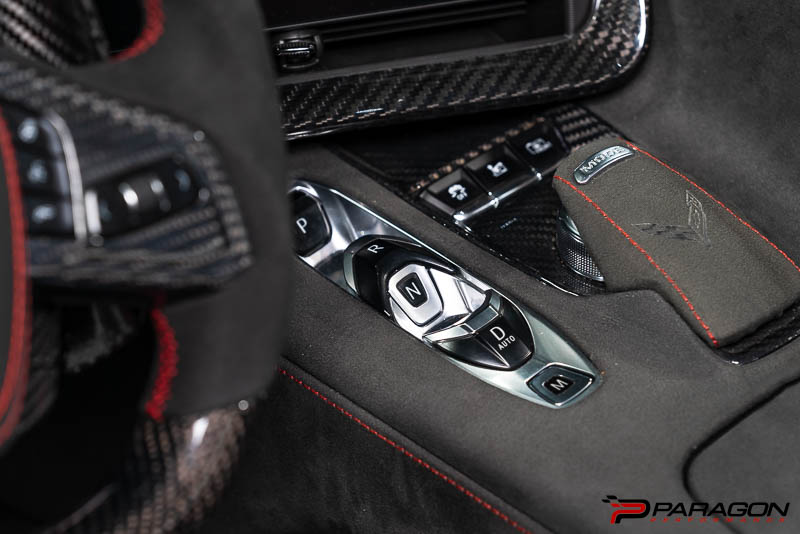 CCS C8 Corvette Red Carbon Fiber Transmission Control Outer Trim