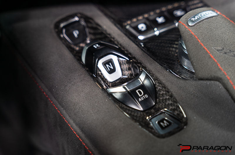 CCS C8 Corvette Red Carbon Fiber Transmission Control Outer Trim