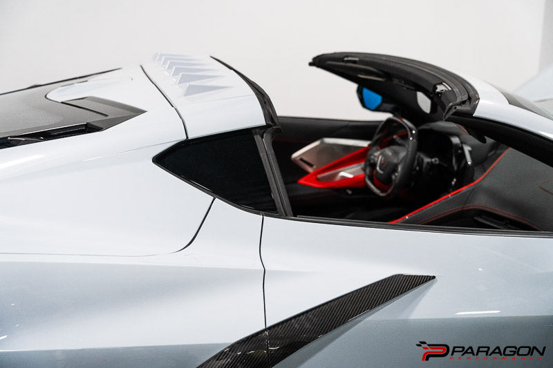 CCS C8 Corvette Vented Carbon Fiber B Pillar Trim Overlay - Coupe