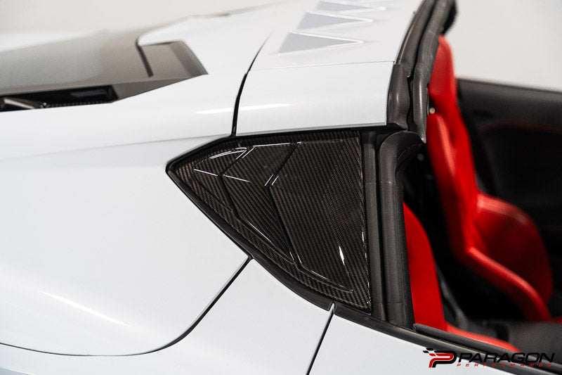 CCS C8 Corvette Vented Carbon Fiber B Pillar Trim Overlay - Coupe