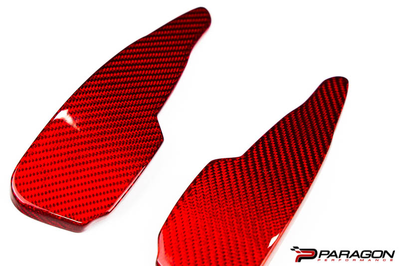 CCS C8 Corvette Carbon Fiber Paddle Shifter Extenders - Red