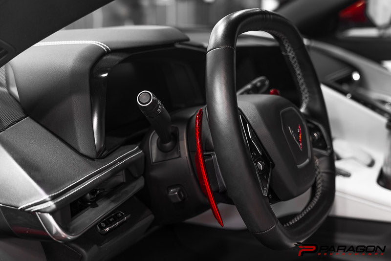 C8 Corvette Red Carbon Fiber Paddle Shifter Replacement