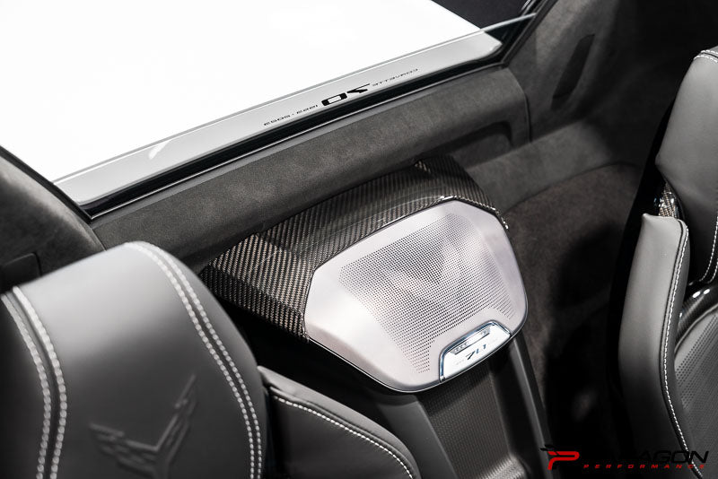 CCS C8 Corvette Carbon Fiber Waterfall Speaker Trim Cover - HTC
